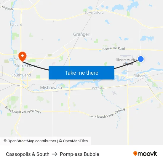 Cassopolis & South to Pomp-ass Bubble map