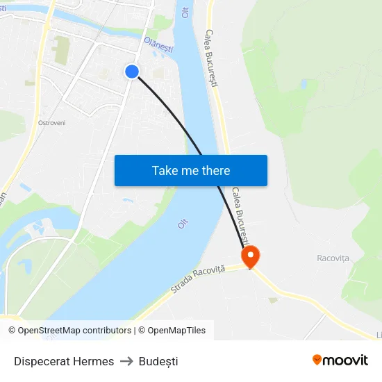 Dispecerat Hermes to Budești map