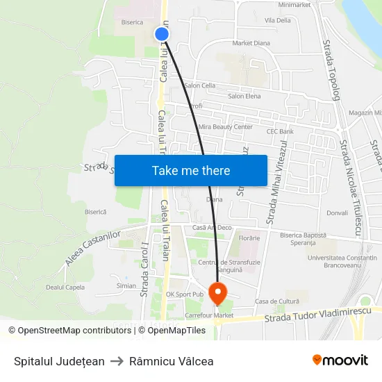 Spitalul Județean to Râmnicu Vâlcea map