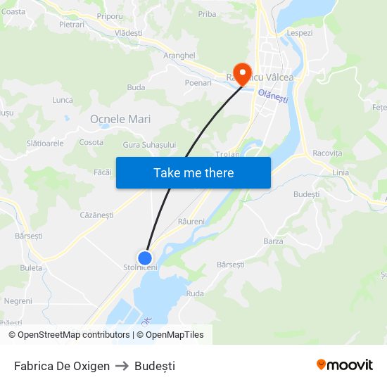 Fabrica De Oxigen to Budești map