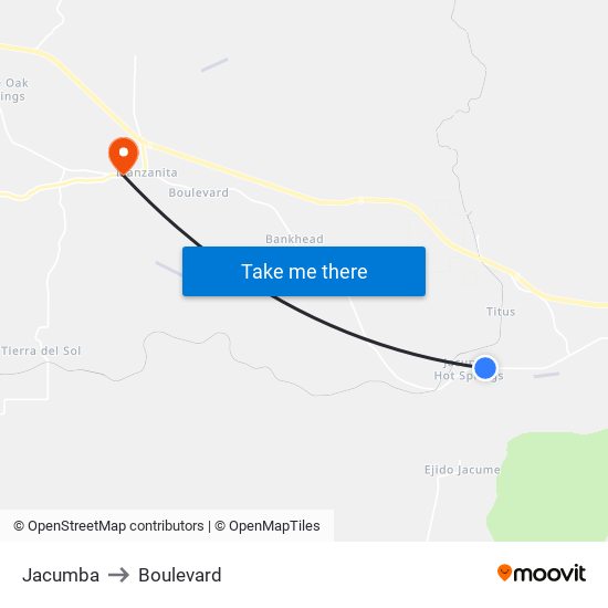 Jacumba to Boulevard map