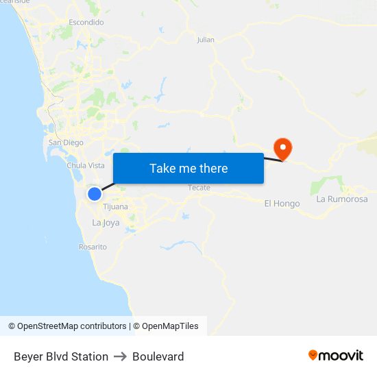 Beyer Blvd Station to Boulevard map