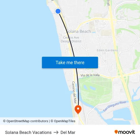 Solana Beach Vacations to Del Mar map