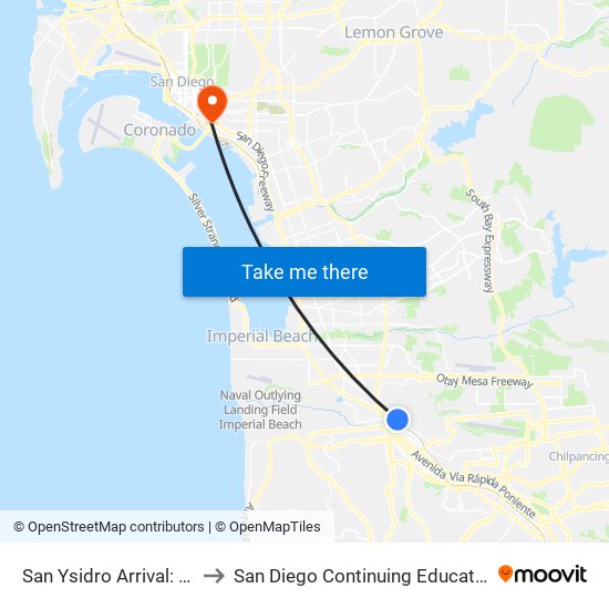 San Ysidro Arrival: Usa-Mexico Border to San Diego Continuing Education - Cesar Chavez Campus map