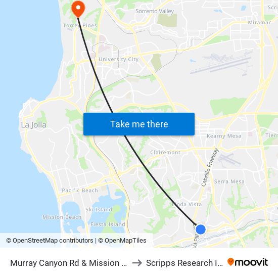 Murray Canyon Rd & Mission Heights Rd to Scripps Research Institute map