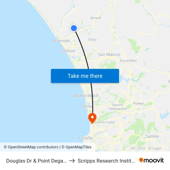 Douglas Dr & Point Degada to Scripps Research Institute map