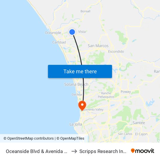 Oceanside Blvd & Avenida Del Oro to Scripps Research Institute map