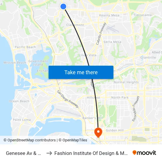 Genesee Av & Appleton St to Fashion Institute Of Design & Merchandising (Fidm) map