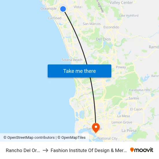 Rancho Del Oro Station to Fashion Institute Of Design & Merchandising (Fidm) map