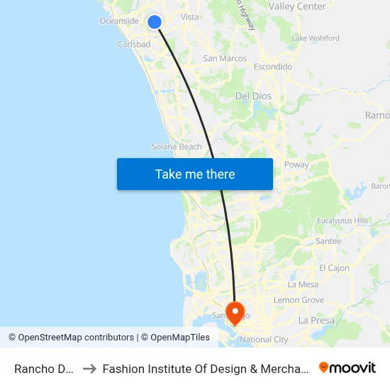 Rancho Del Oro to Fashion Institute Of Design & Merchandising (Fidm) map