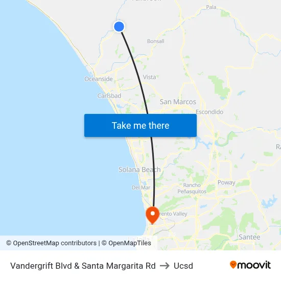 Vandergrift Blvd & Santa Margarita Rd to Ucsd map
