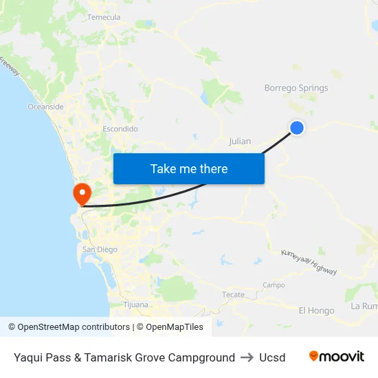 Yaqui Pass & Tamarisk Grove Campground to Ucsd map