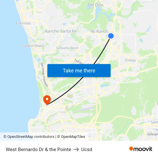 West Bernardo Dr & the Pointe to Ucsd map