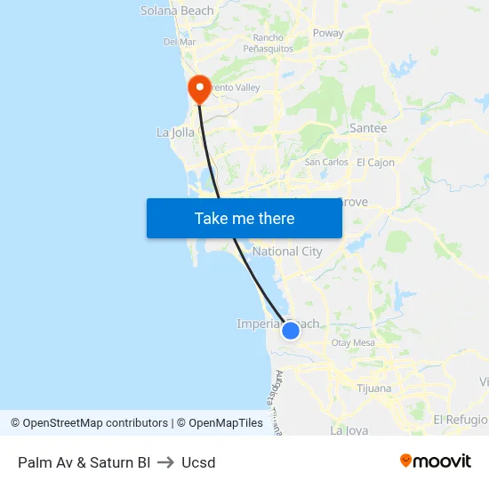 Palm Av & Saturn Bl to Ucsd map