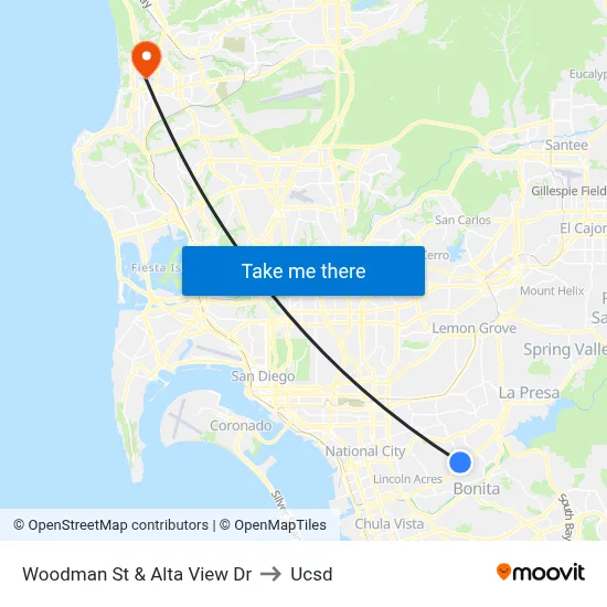 Woodman St & Alta View Dr to Ucsd map