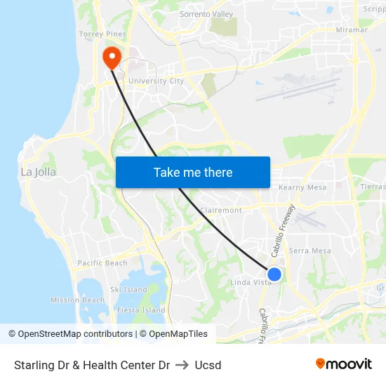 Starling Dr & Health Center Dr to Ucsd map
