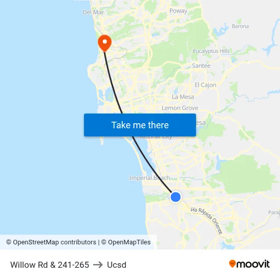 Willow Rd & 241-265 to Ucsd map