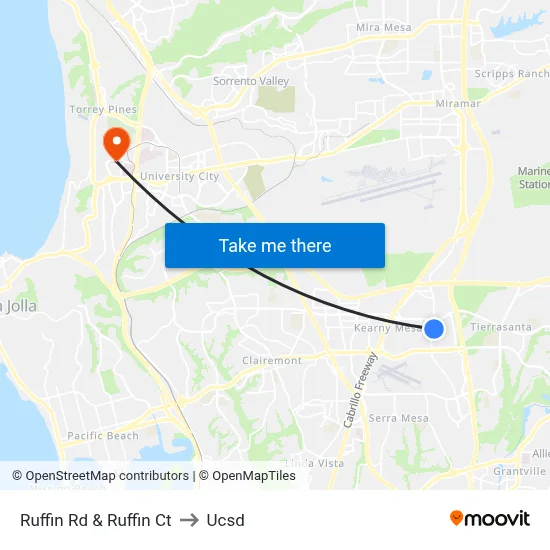 Ruffin Rd & Ruffin Ct to Ucsd map