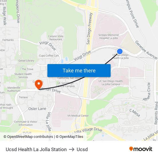 Ucsd Health La Jolla Station to Ucsd map