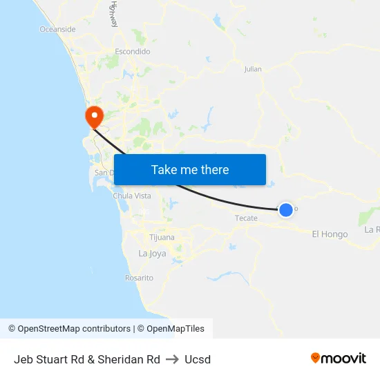 Jeb Stuart Rd & Sheridan Rd to Ucsd map