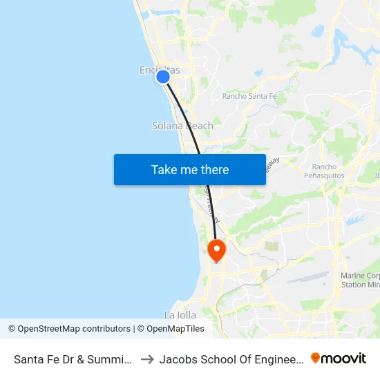 Santa Fe Dr & Summit Av to Jacobs School Of Engineering map
