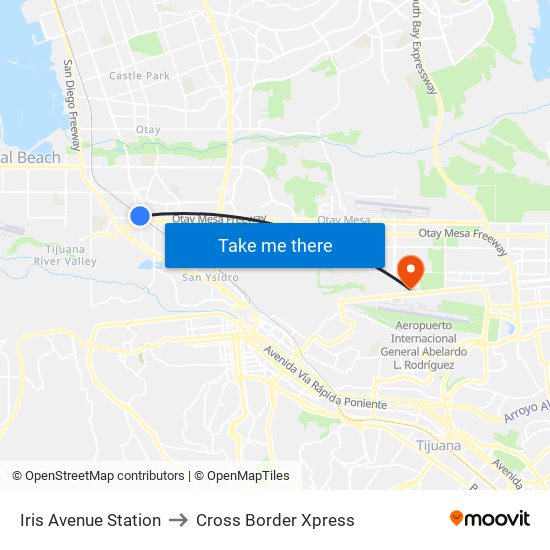 Iris Avenue Station to Cross Border Xpress map