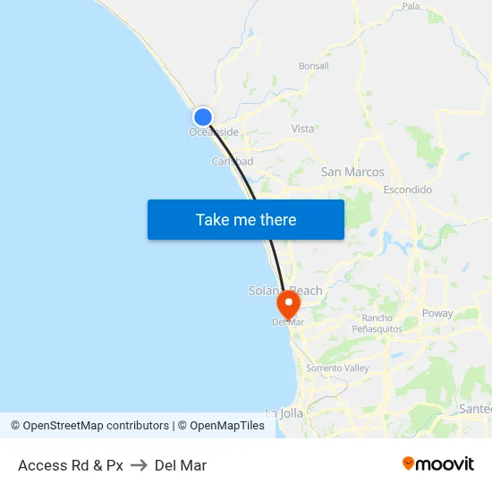 Access Rd & Px to Del Mar map