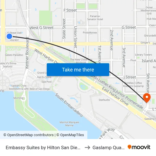 Embassy Suites by Hilton San Diego Bay Downtown to Gaslamp Quarter Sign map