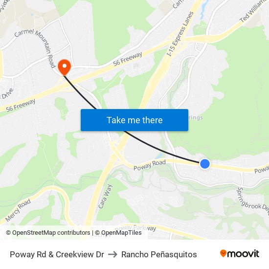 Poway Rd & Creekview Dr to Rancho Peñasquitos map