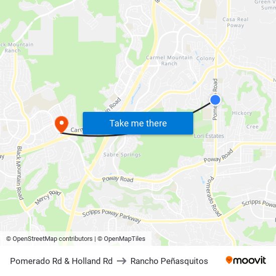 Pomerado Rd & Holland Rd to Rancho Peñasquitos map