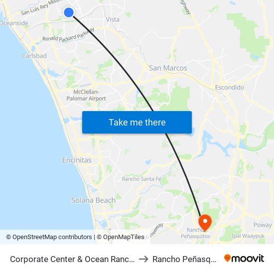 Corporate Center & Ocean Ranch Blvd to Rancho Peñasquitos map