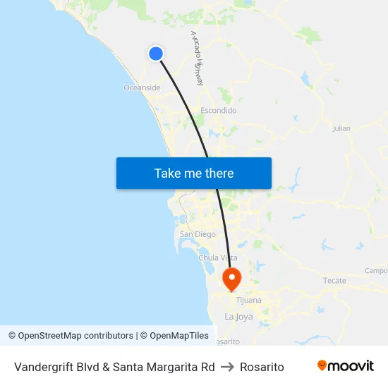 Vandergrift Blvd & Santa Margarita Rd to Rosarito map