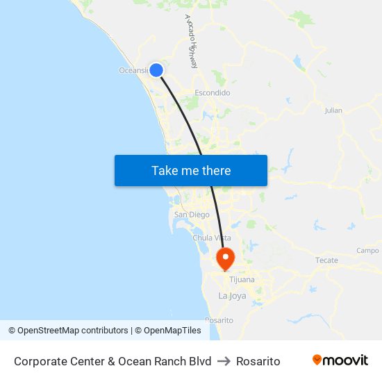 Corporate Center & Ocean Ranch Blvd to Rosarito map