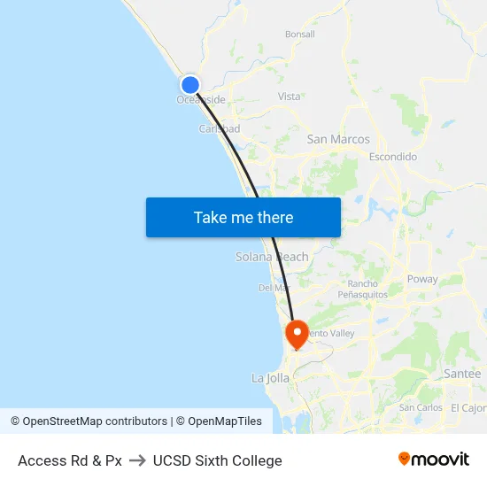 Access Rd & Px to UCSD Sixth College map