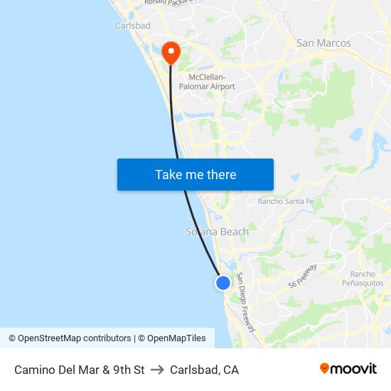 Camino Del Mar & 9th St to Carlsbad, CA map