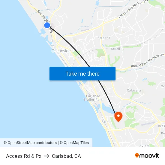 Access Rd & Px to Carlsbad, CA map