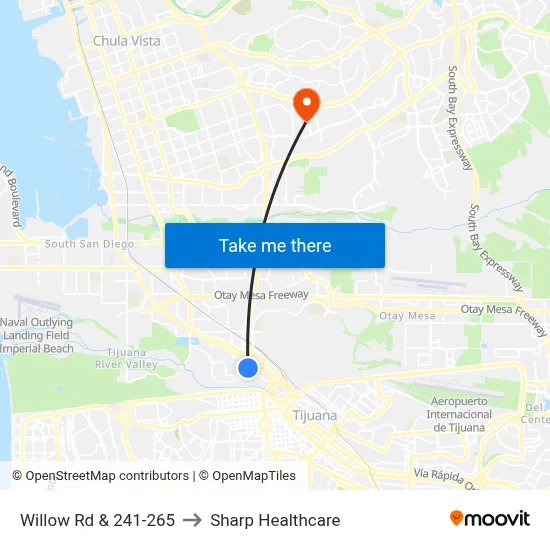 Willow Rd & 241-265 to Sharp Healthcare map