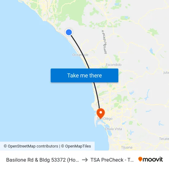 Basilone Rd & Bldg 53372 (Horno Em Club) to TSA PreCheck - Terminal 2 map