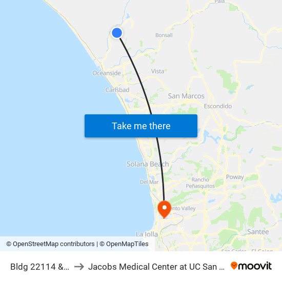 Bldg 22114 & 9th St to Jacobs Medical Center at UC San Diego Health map