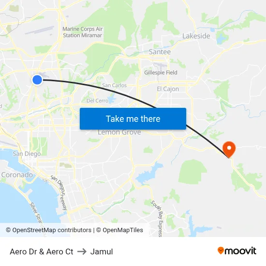 Aero Dr & Aero Ct to Jamul map