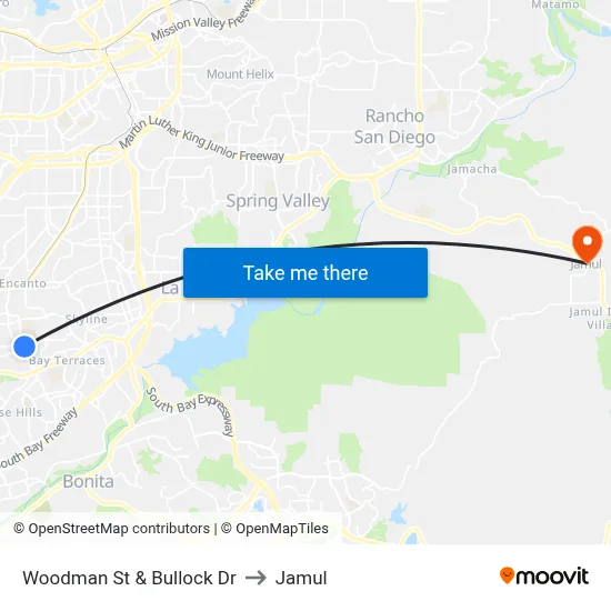 Woodman St & Bullock Dr to Jamul map