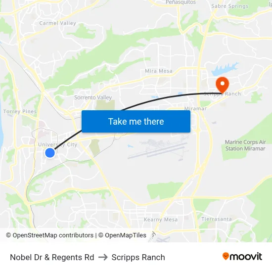 Nobel Dr & Regents Rd to Scripps Ranch map