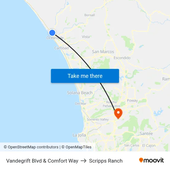 Vandegrift Blvd & Comfort Way to Scripps Ranch map