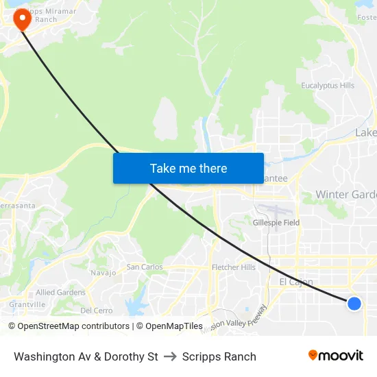 Washington Av & Dorothy St to Scripps Ranch map