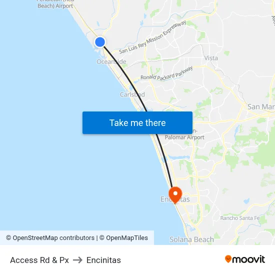 Access Rd & Px to Encinitas map