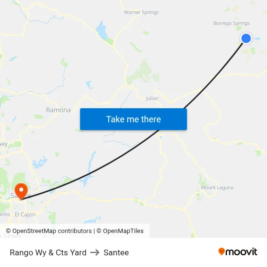 Rango Wy & Cts Yard to Santee map