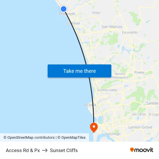 Access Rd & Px to Sunset Cliffs map