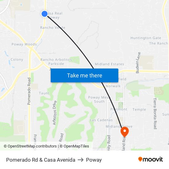 Pomerado Rd & Casa Avenida to Poway map