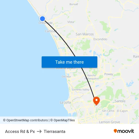 Access Rd & Px to Tierrasanta map