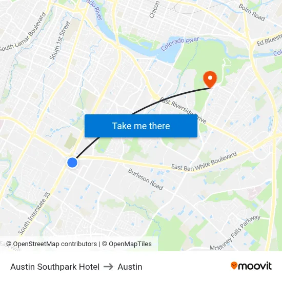 Austin Southpark Hotel to Austin map